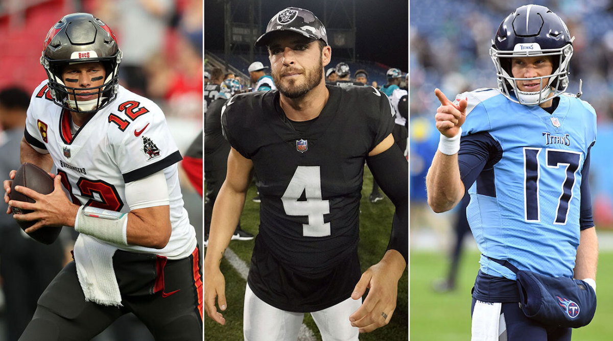 Buccaneers quarterback Tom Brady, as well as the Raiders' Derek Carr and the Titans' Ryan Tannehill could all be on the move in 2023.